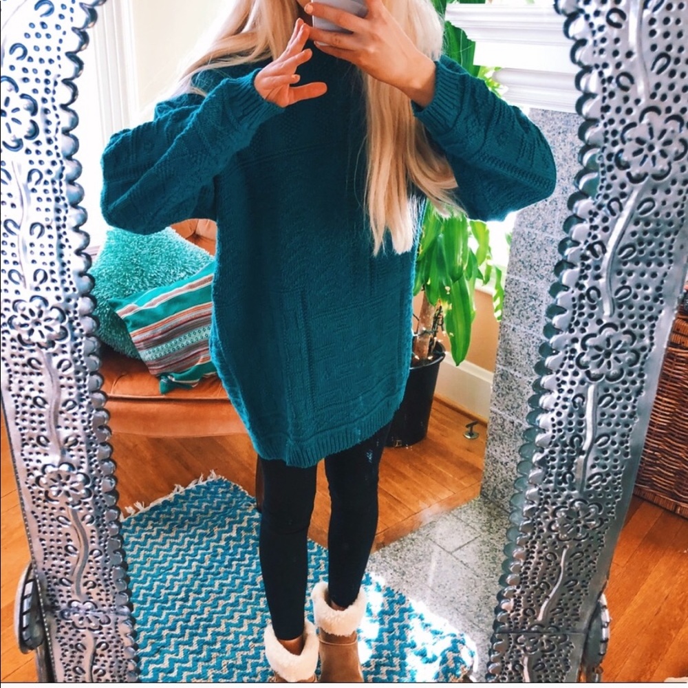 turqoise egyptian oversized chunky sweater ✨